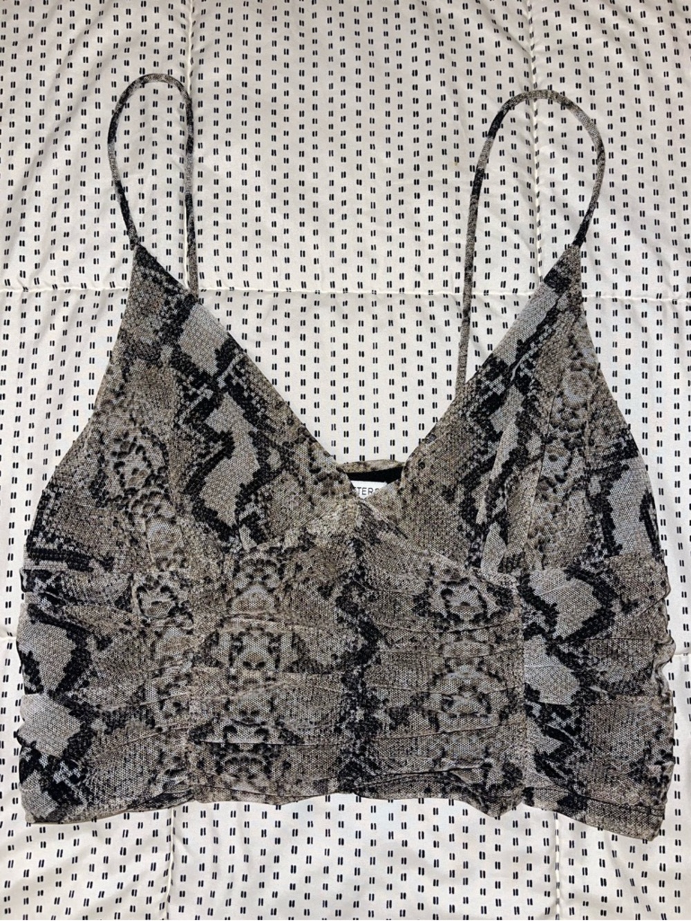 Urban Outfitters Snake Print Cropped Cami in Black/Gray/Tan